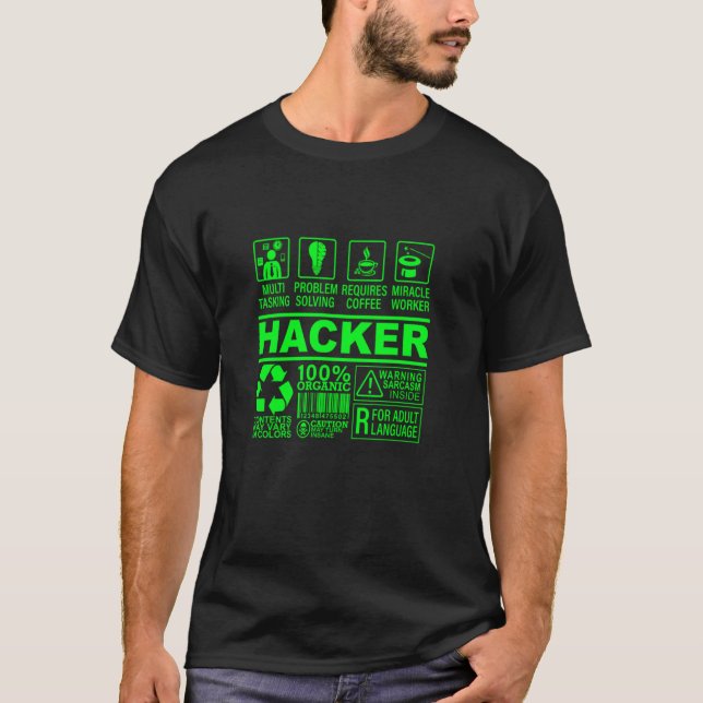 Camiseta Composición orgánica divertida Hacker Hacking Nerd (Anverso)