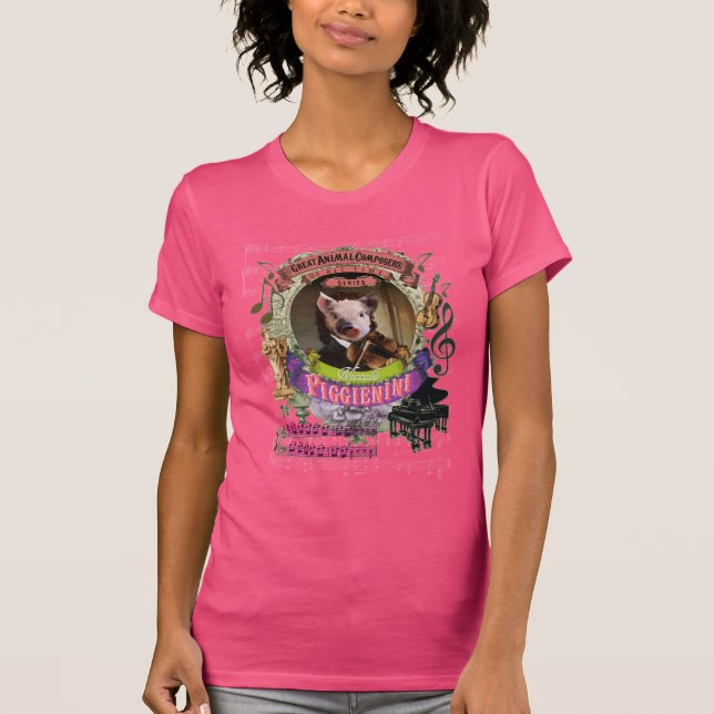 Camiseta Compositor animal lindo Paganini de Piggienini (Anverso)