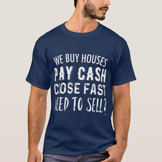 Camiseta Compramos Casas Pagar Cierre de Efectivo Inmobilia (Anverso)