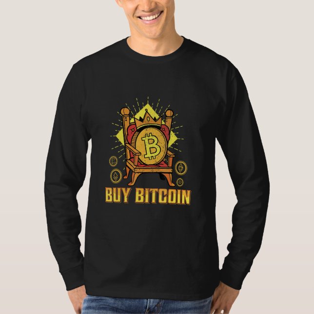 Camiseta Comprar Bitcoin King Btc Criptocurrency Blockchain (Anverso)