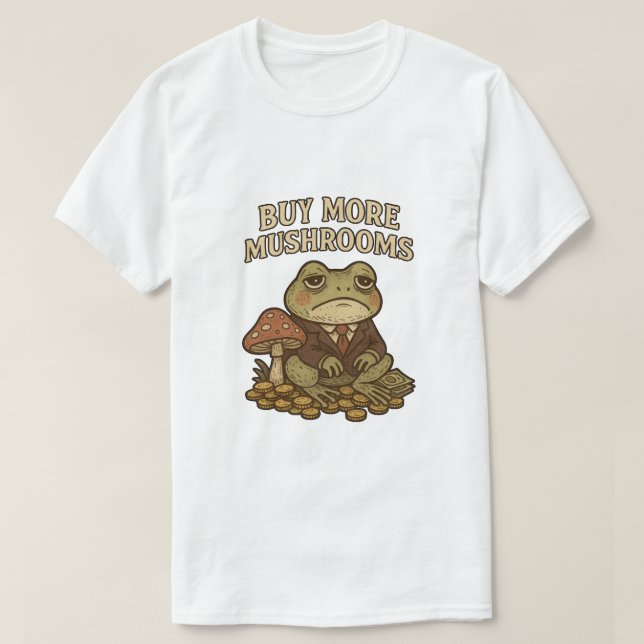 Camiseta comprar más setas (Diseño del anverso)
