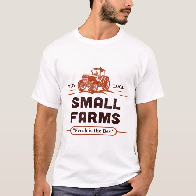 Camiseta Comprar pequeños agricultores de tractores de merc (Anverso)