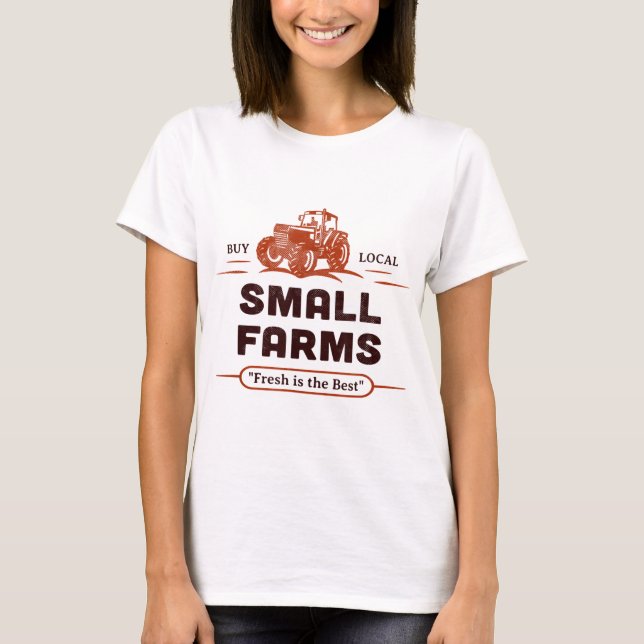 Camiseta Comprar pequeños agricultores de tractores de merc (Anverso)