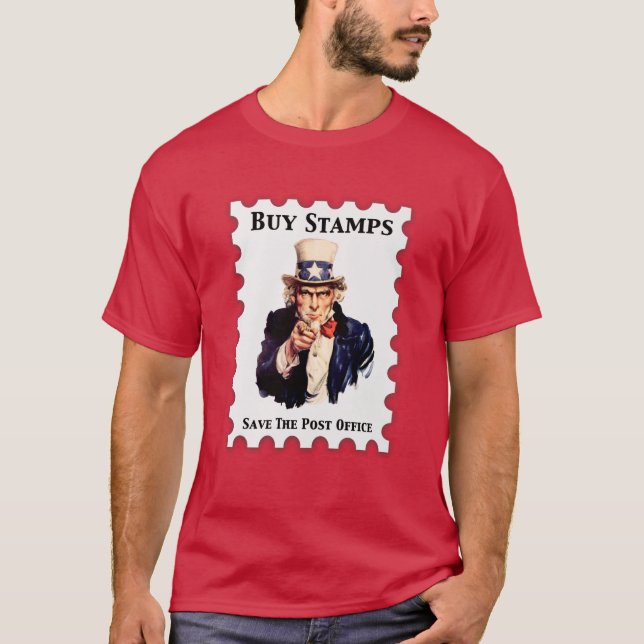 Camiseta Comprar sellos Guardar la oficina de correos (Anverso)