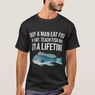 Camiseta Comprar un hombre comer pescado