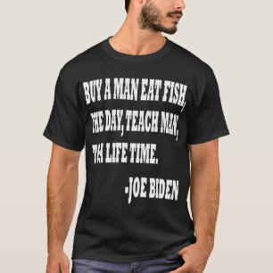 Camiseta Comprar Un Hombre Comer Pescado Él Día Enseñar Hom