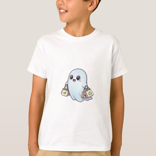 Camiseta Compras Ecológicas de Comestibles Fantasma Niños (Anverso)