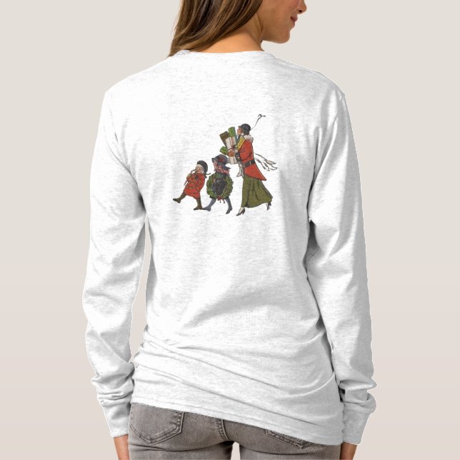 Camiseta Compras Navideñas Clásicas Diversión Familiar (Reverso)