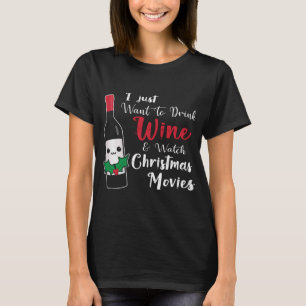 Camiseta Cómprate Navidades Vino ver películas