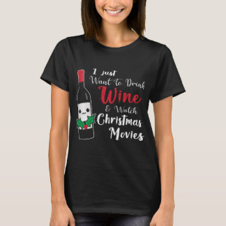 Camiseta Cómprate Navidades Vino ver películas