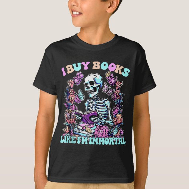 Camiseta Compré Libros Como Mi Inmortal Bastón De Lector De (Anverso)