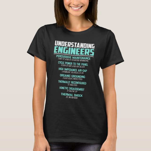 Camiseta Comprensión de Ingenieros Eng Mecánico Sarcástico (Anverso)