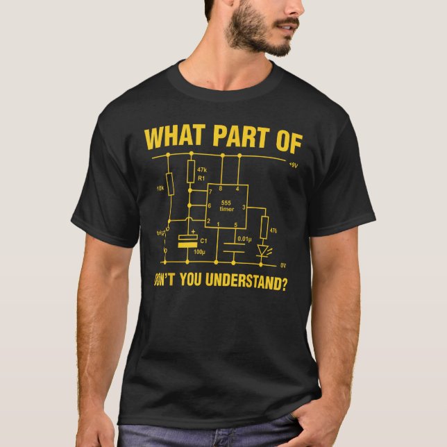 Camiseta Comprensión divertida del electricista eléctrico E (Anverso)