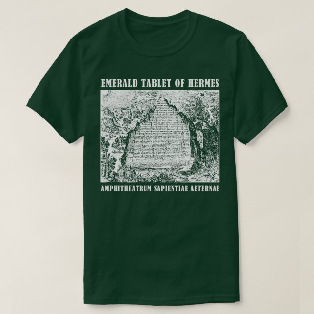 Camiseta Comprimido esmeralda de Hermes Alquimia hermética  (Diseño del anverso)