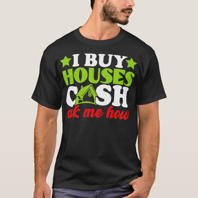 Camiseta Compro casas Agente Inmobiliario de Efectivo Hombr (Anverso)