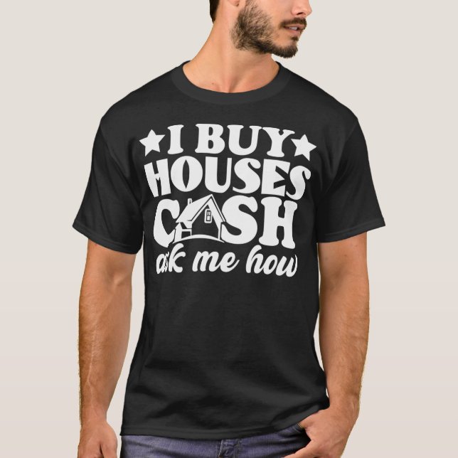 Camiseta Compro casas Hombres agentes inmobiliarios  (Anverso)