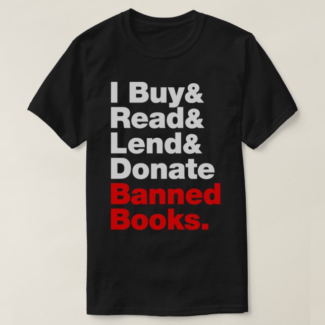Camiseta Compro y leo y presto y dono libros prohibidos (Diseño del anverso)