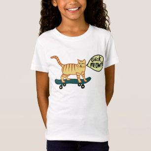 Camiseta Comprobar Meowt Punny Skateboarding Cat