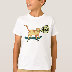 Camiseta Comprobar Meowt Punny Skateboarding Tabby Cat T-Sh