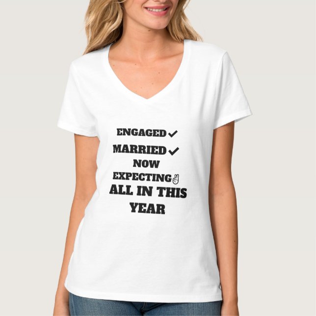 CAMISETA COMPROMETIDO, CASADO AHORA ESPERADO TODO ESTE AÑO (Anverso)