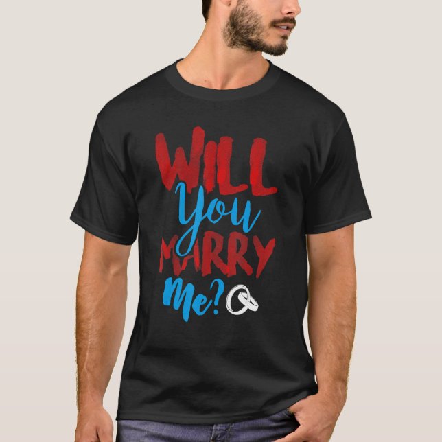 Camiseta Compromiso De La Propuesta De Casar Me Romántico M (Anverso)
