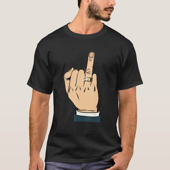 Camiseta Compromiso del dedo del anillo para Groom en valen (Anverso)