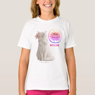Camiseta COMPRUEBA MEO Gato Blanco con Auriculares – Person