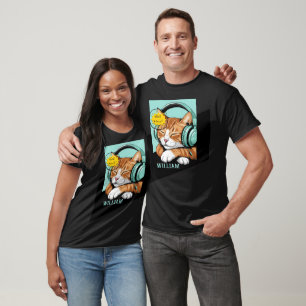 Camiseta Comprueba MEO Gato Marrón con Auriculares – Person