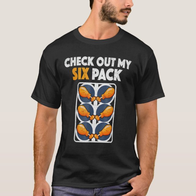 Camiseta Comprueba Mi Pollo Frito Empanado De Six Pack (Anverso)