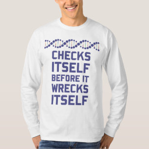 Camiseta Compruébese antes de que usted arruine su genéti