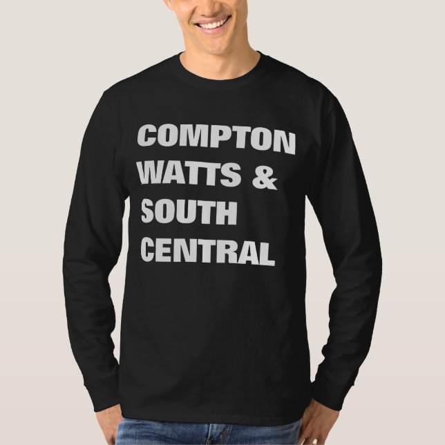 Camiseta Compton, vatios y al sur central (Anverso)