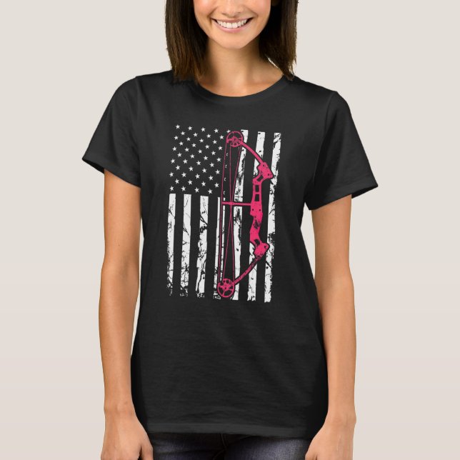 Camiseta Compuesto Bow Archery Estados Unidos Bandera Ameri (Anverso)
