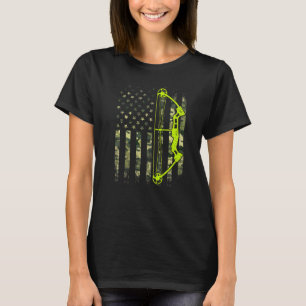 Camiseta Compuesto De Arco Retro Con Bandera De Eeuu Arquea