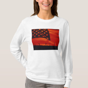 Camiseta Compuesto de Digitaces de la bandera americana