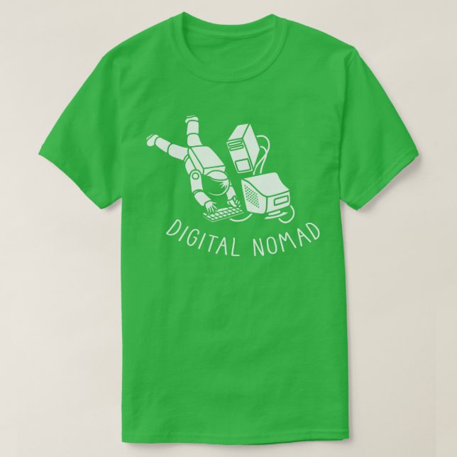 Camiseta Computadora de CPU de astronauta Nómada digital po (Diseño del anverso)