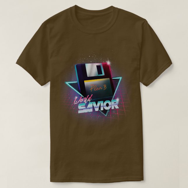 Camiseta Computadora de disquete de onda retro del salvador (Diseño del anverso)