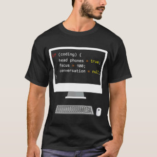 Camiseta Computadora divertida de programación de Chiste si
