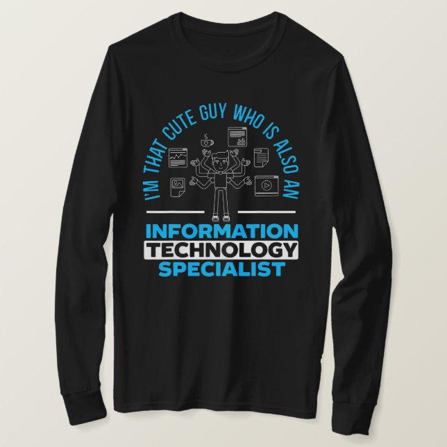 Camiseta Computadora especializada en tecnología de la info (Anverso del diseño)