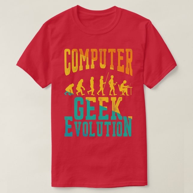 Camiseta Computadora Geek Evolution Computer Geek Gamer Par (Diseño del anverso)