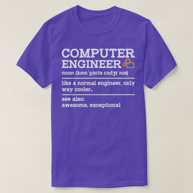 Camiseta Computadora Ingeniero de Computadora Definición Nu (Diseño del anverso)