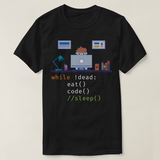 Camiseta Computadora Python Programmer Gift Eat Code S (Diseño del anverso)
