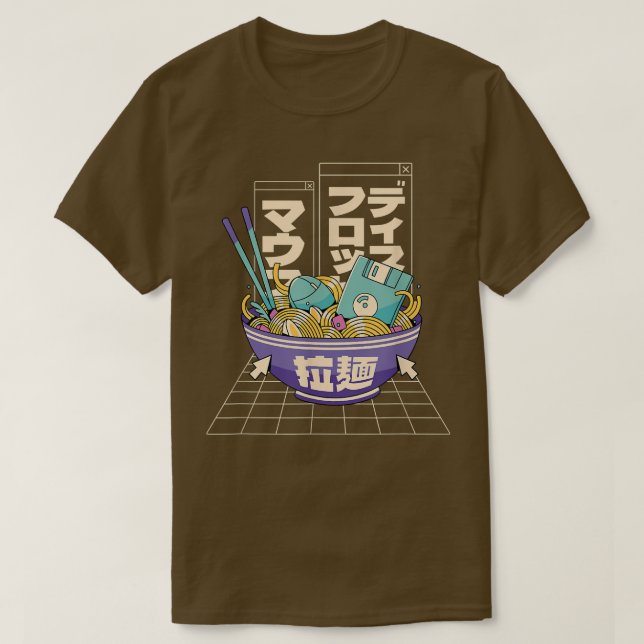 Camiseta Computadora Ramen Anime Noodles Kawaii Japón (Diseño del anverso)
