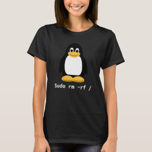 Camiseta Computadora Sudo Rm Rf Tux Linux Pingüino Programa