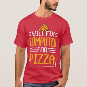 Camiseta Computadora Wi-Fi Para Pizza Comida Italiana Lover