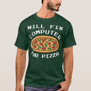 Camiseta Computadora Wi-Fi Para Pizza Comida Italiana Lover