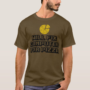 Camiseta Computadora Wi-Fi Para Pizza Comida Italiana Lover