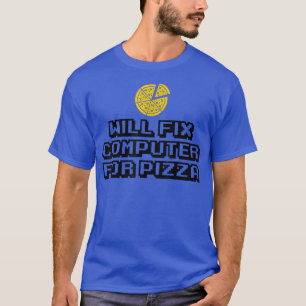 Camiseta Computadora Wi-Fi Para Pizza Comida Italiana Lover