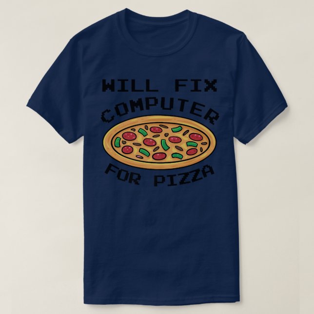 Camiseta Computadora Wi-Fi Para Pizza Comida Italiana Lover (Diseño del anverso)