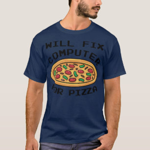 Camiseta Computadora Wi-Fi Para Pizza Comida Italiana Lover