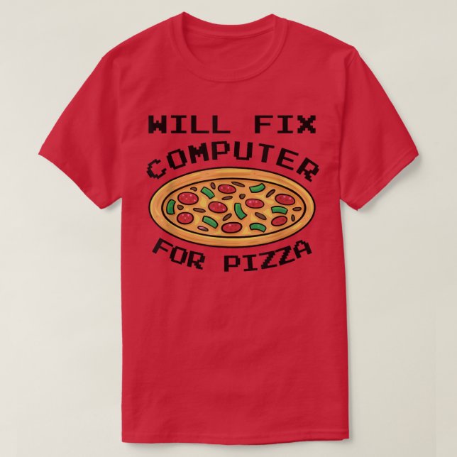 Camiseta Computadora Wi-Fi Para Pizza Comida Italiana Lover (Diseño del anverso)